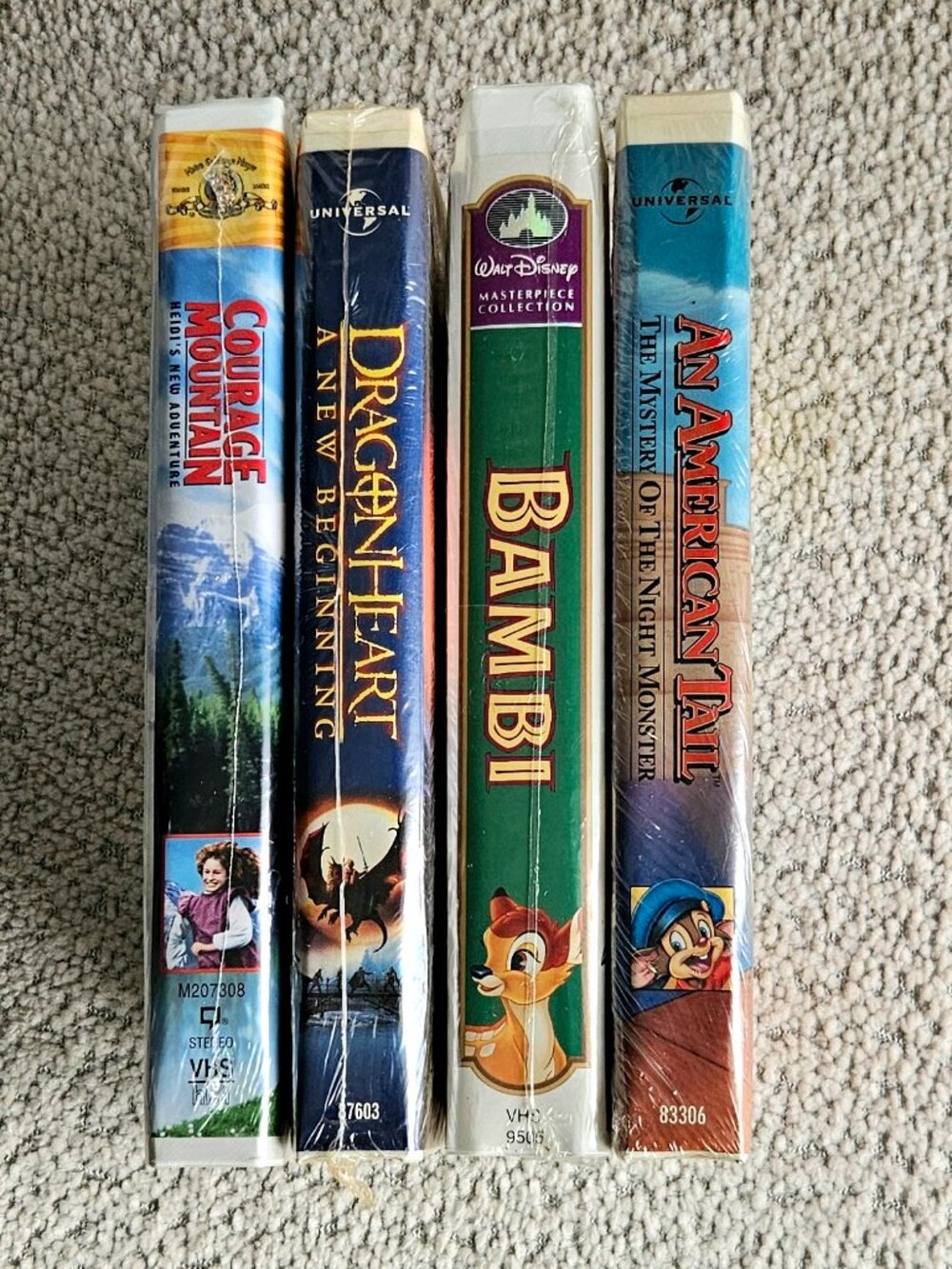 Unopened Family/Disney VHS Lot • Bambi • An American Tail • Plus 2 More